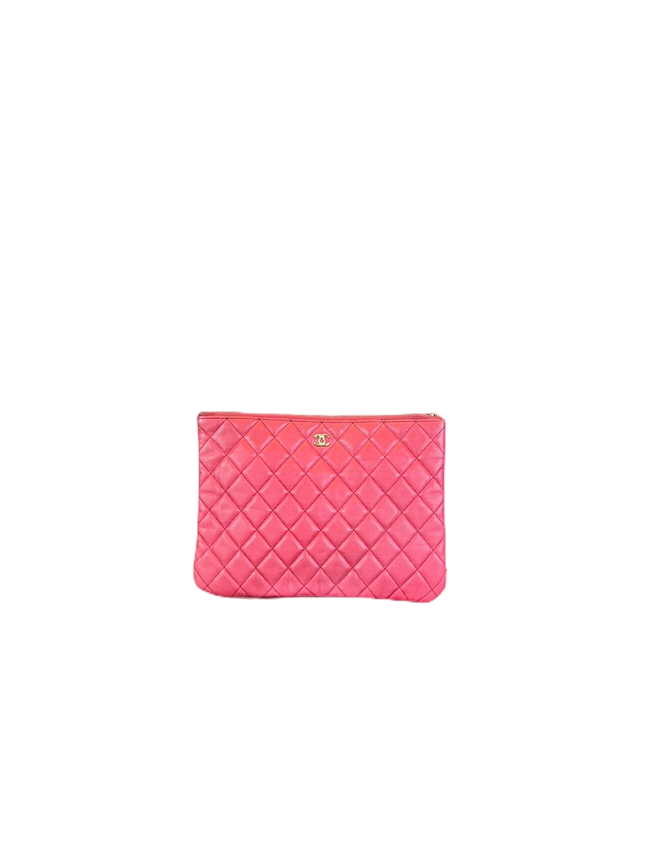 Preloved Chanel Pink Quilted Caviar Pouch Clutches