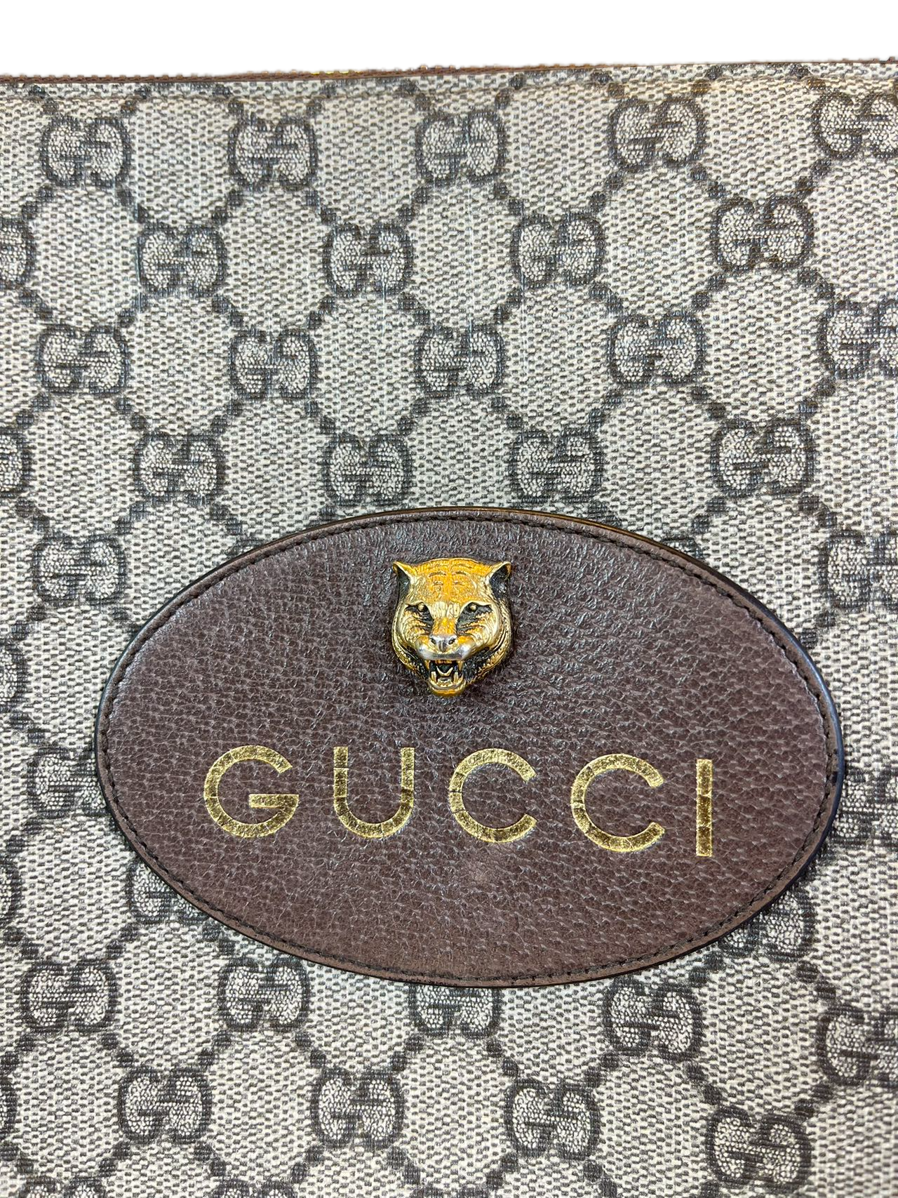 Preloved Gucci GG Logo Printed Pouch Clutches