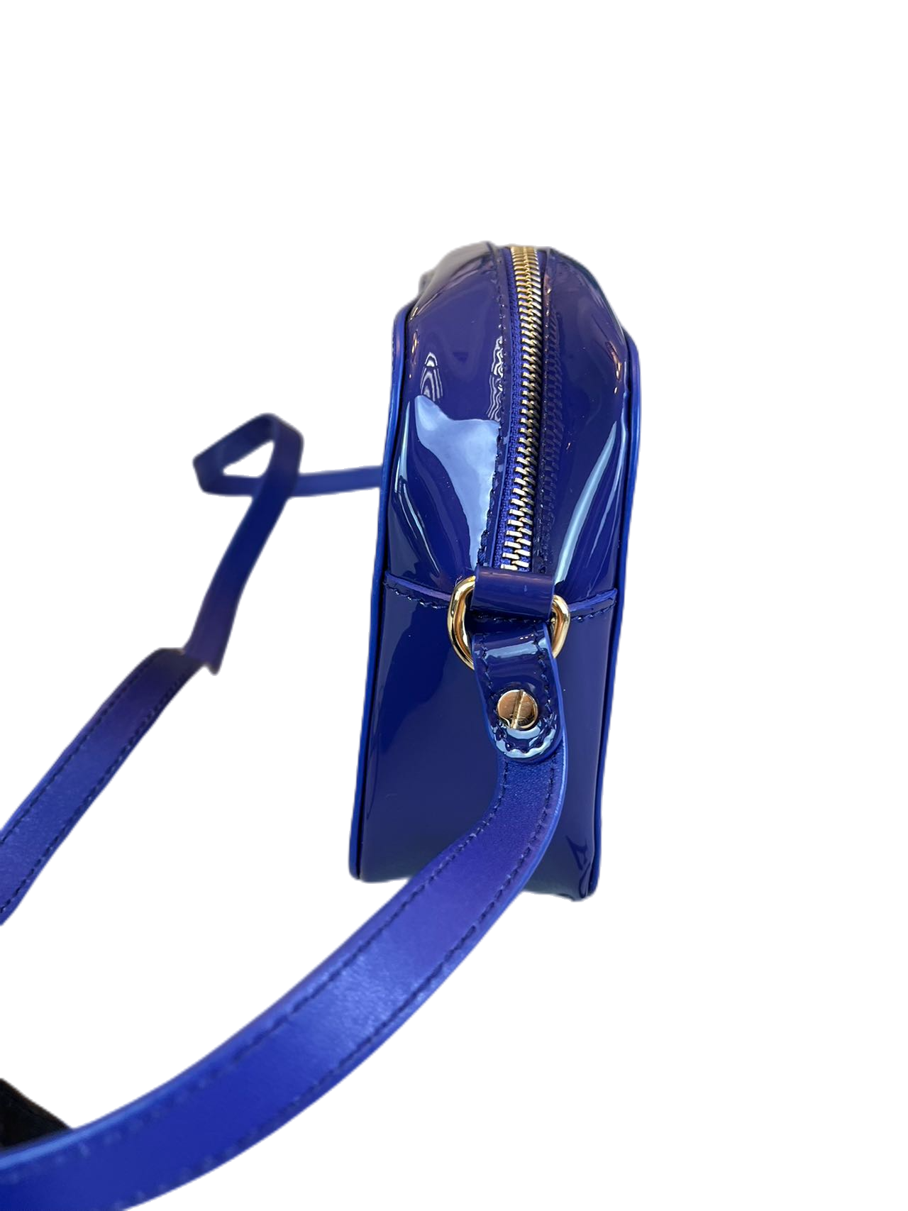 Versace Blue Patent Leather shoulder bag Crossbody