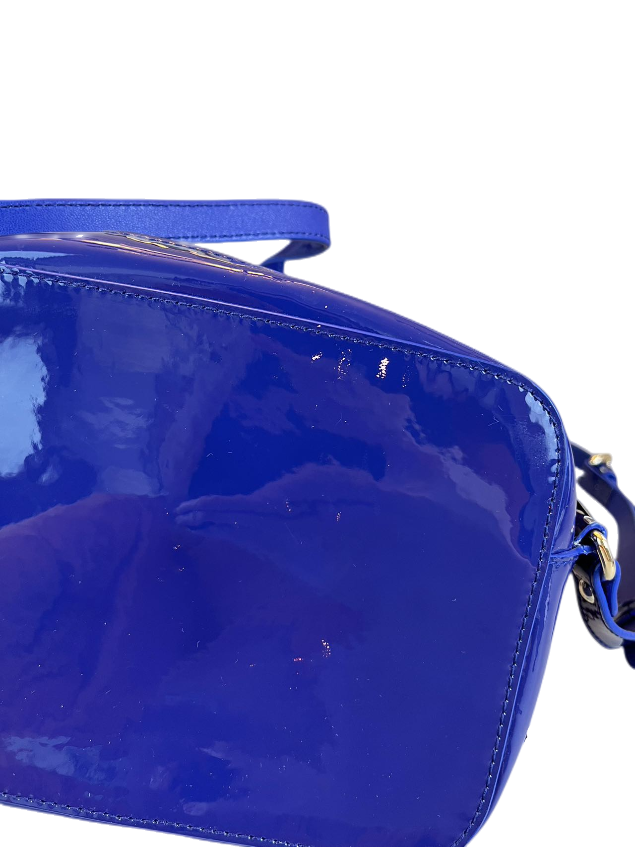 Versace Blue Patent Leather shoulder bag Crossbody