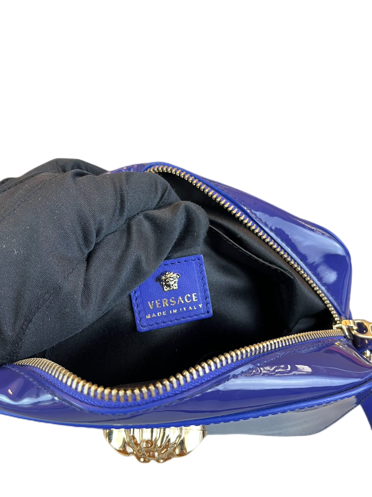 Versace Blue Patent Leather shoulder bag Crossbody