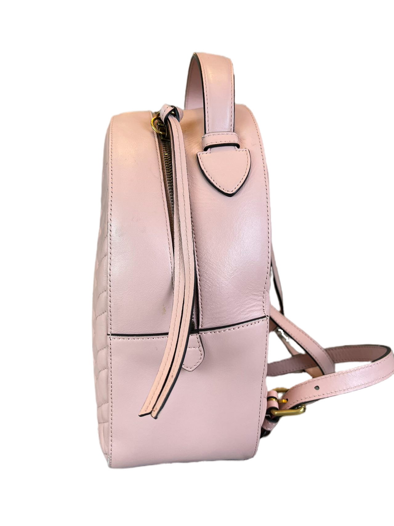 Preloved Gucci GG Logo Pink Leather Marmont Backpack