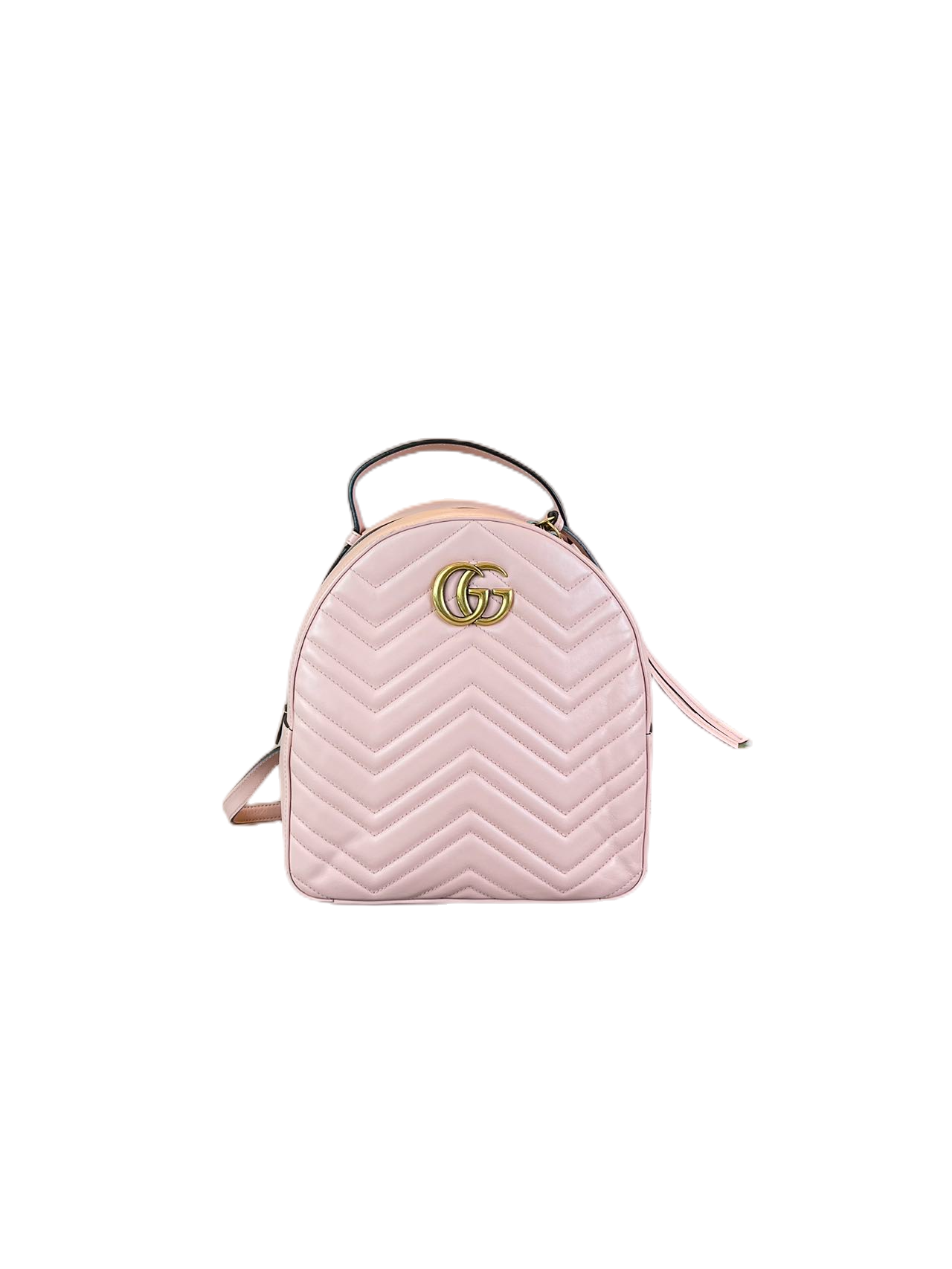 Preloved Gucci GG Logo Pink Leather Marmont Backpack