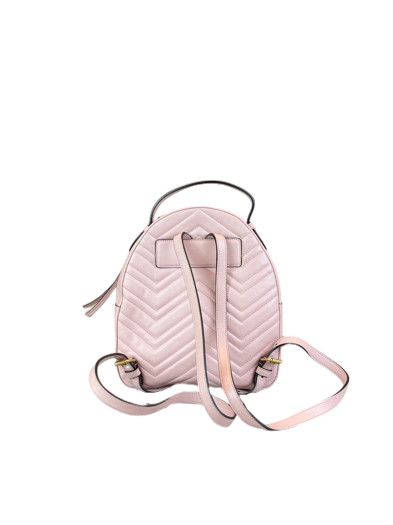 Preloved Gucci GG Logo Pink Leather Marmont Backpack