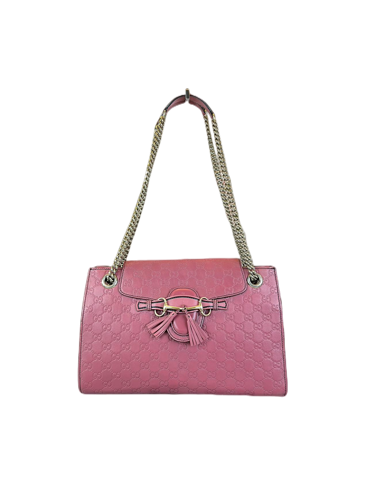 Preloved Gucci GG Logo Printed Leather Emily Chain Shoulder Bag