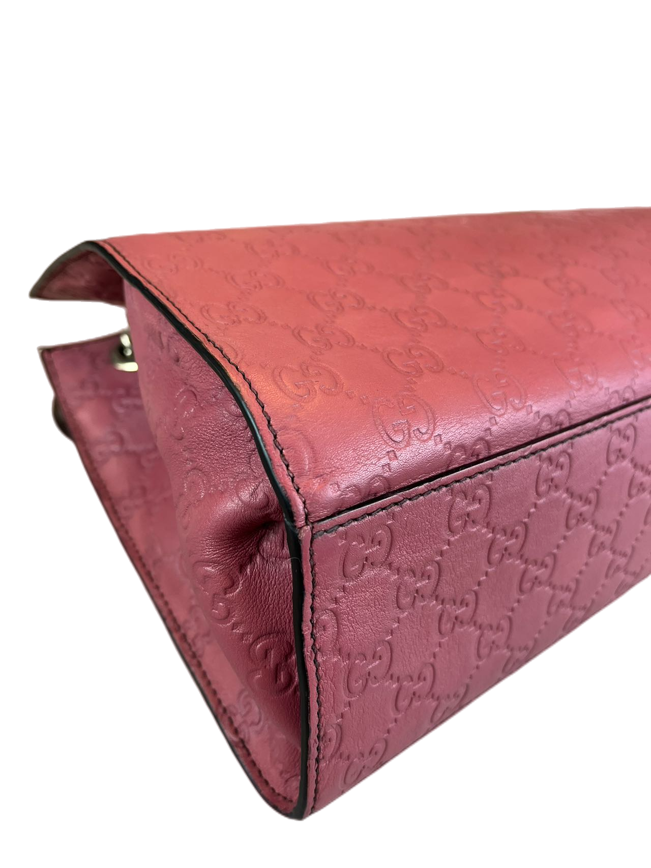 Preloved Gucci GG Logo Printed Leather Emily Chain Shoulder Bag