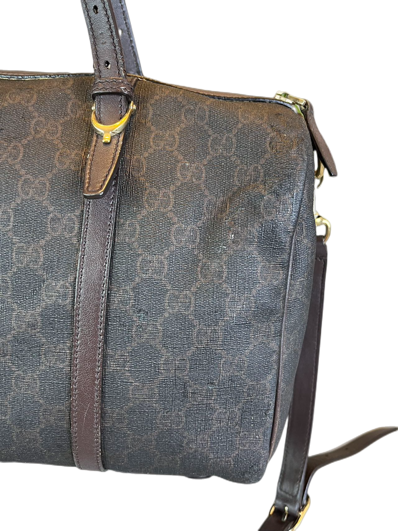 Preloved Gucci GG Logo Printed Boston Bag Shoulder Bag Crossbody