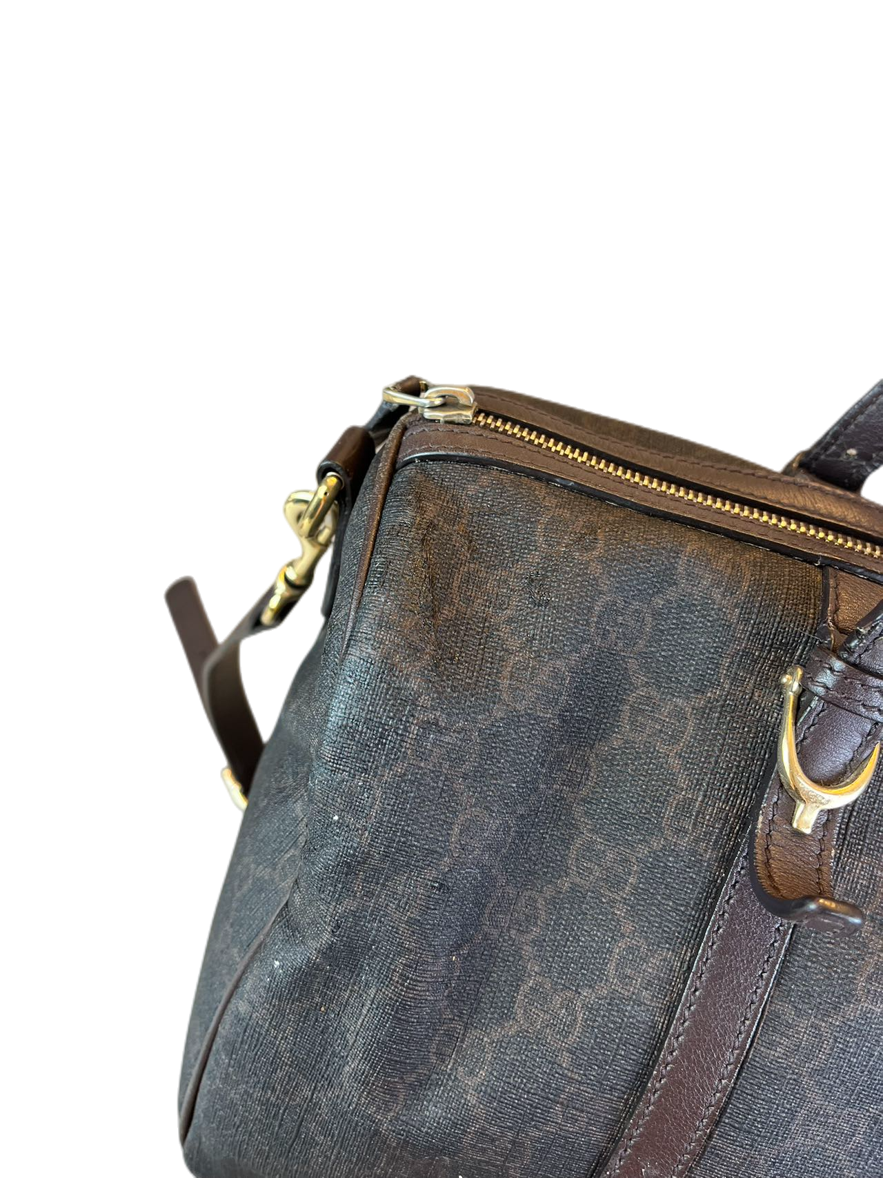 Preloved Gucci GG Logo Printed Boston Bag Shoulder Bag Crossbody