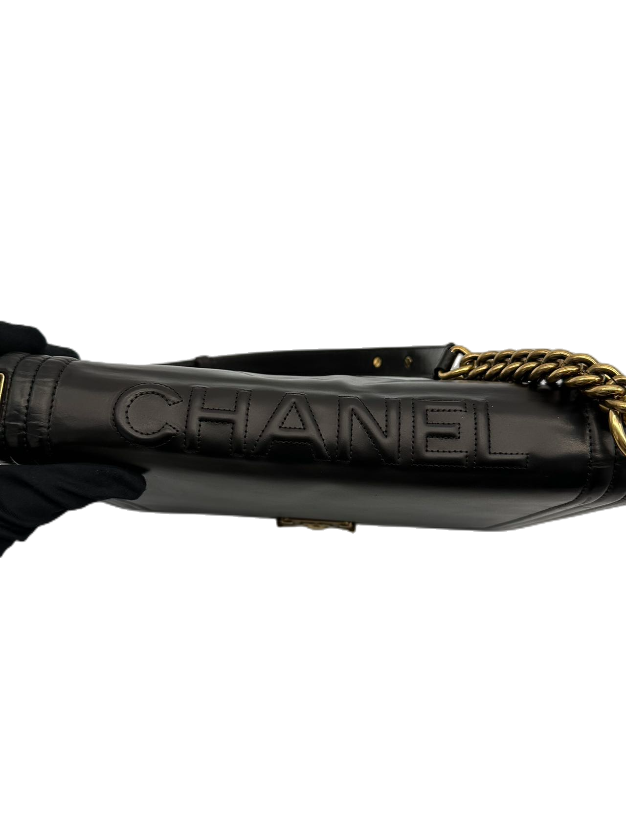 Preloved Chanel Black XL Boy Bag Shoulder Bag