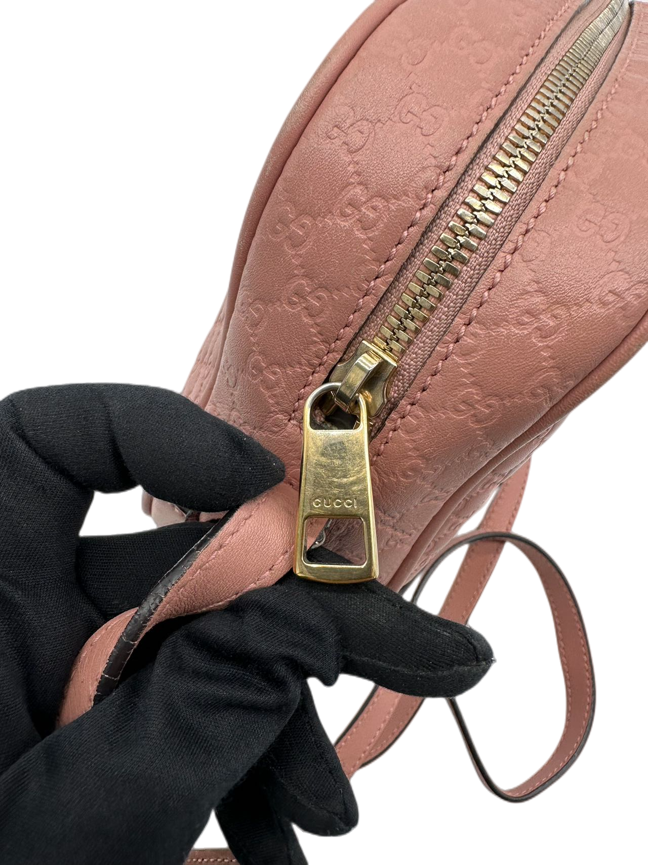 Preloved Gucci GG Logo Pink Leather Shoulder Bag Crossbody