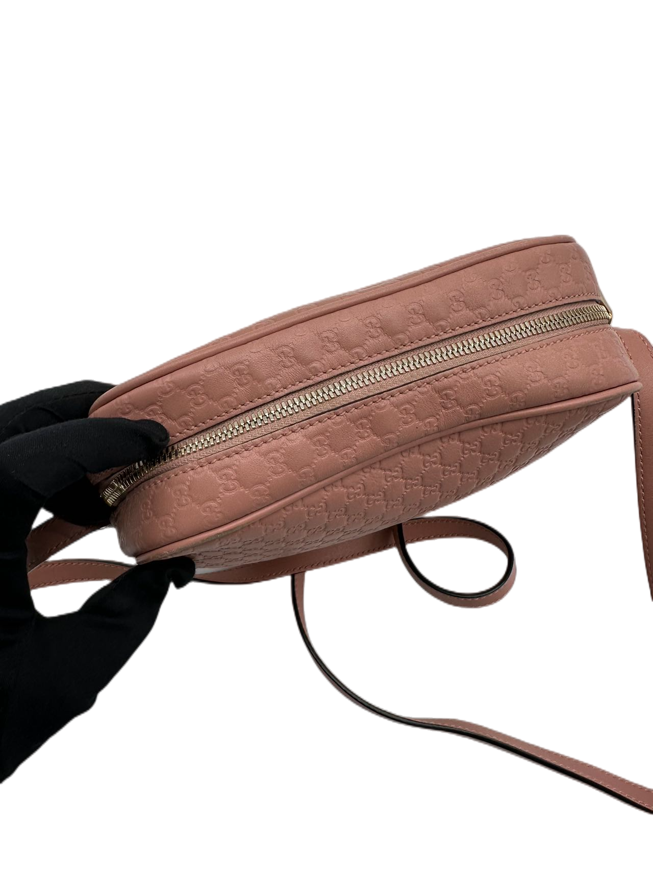 Preloved Gucci GG Logo Pink Leather Shoulder Bag Crossbody
