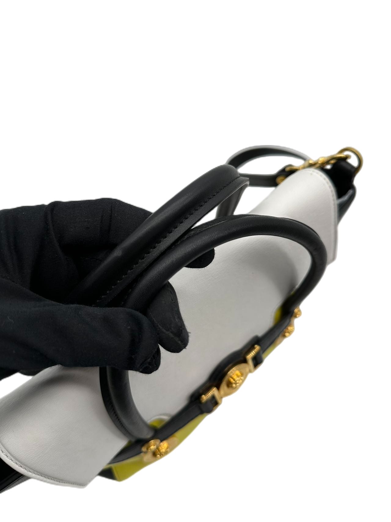 Versace Tri-Color Leather Shoulder Bag Crossbody