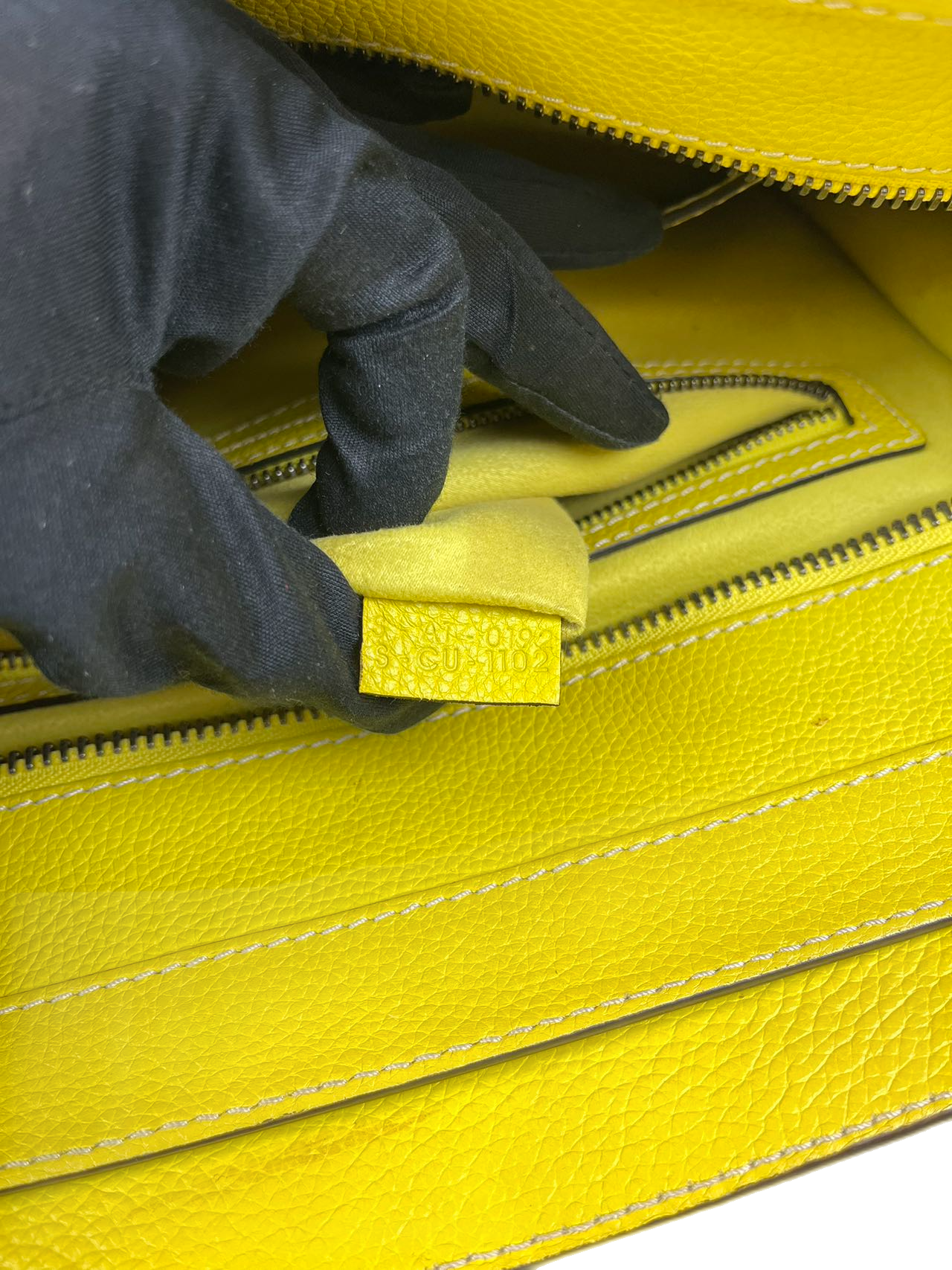Preloved Celine Yellow Leather Mini Luggage Totes Shoulder Bag