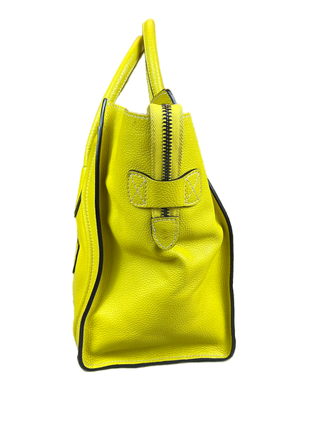 Preloved Celine Yellow Leather Mini Luggage Totes Shoulder Bag