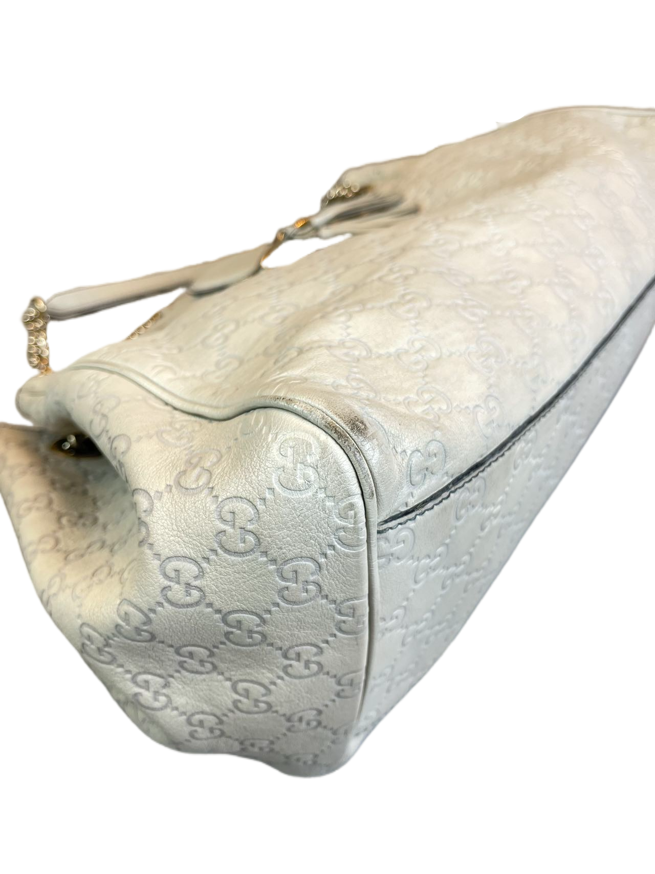 Preloved Gucci GG Logo Printed Shoulder Chain Bag Totes