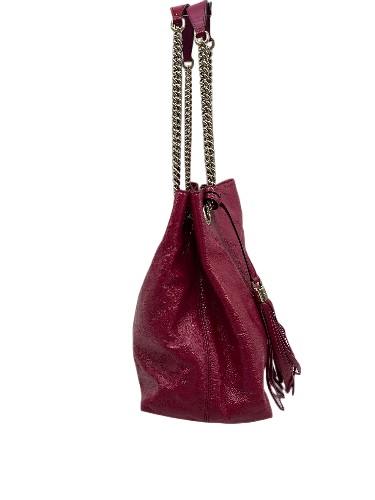 Preloved Gucci GG Logo Patent Leather Soho Chain Shoulder Bag