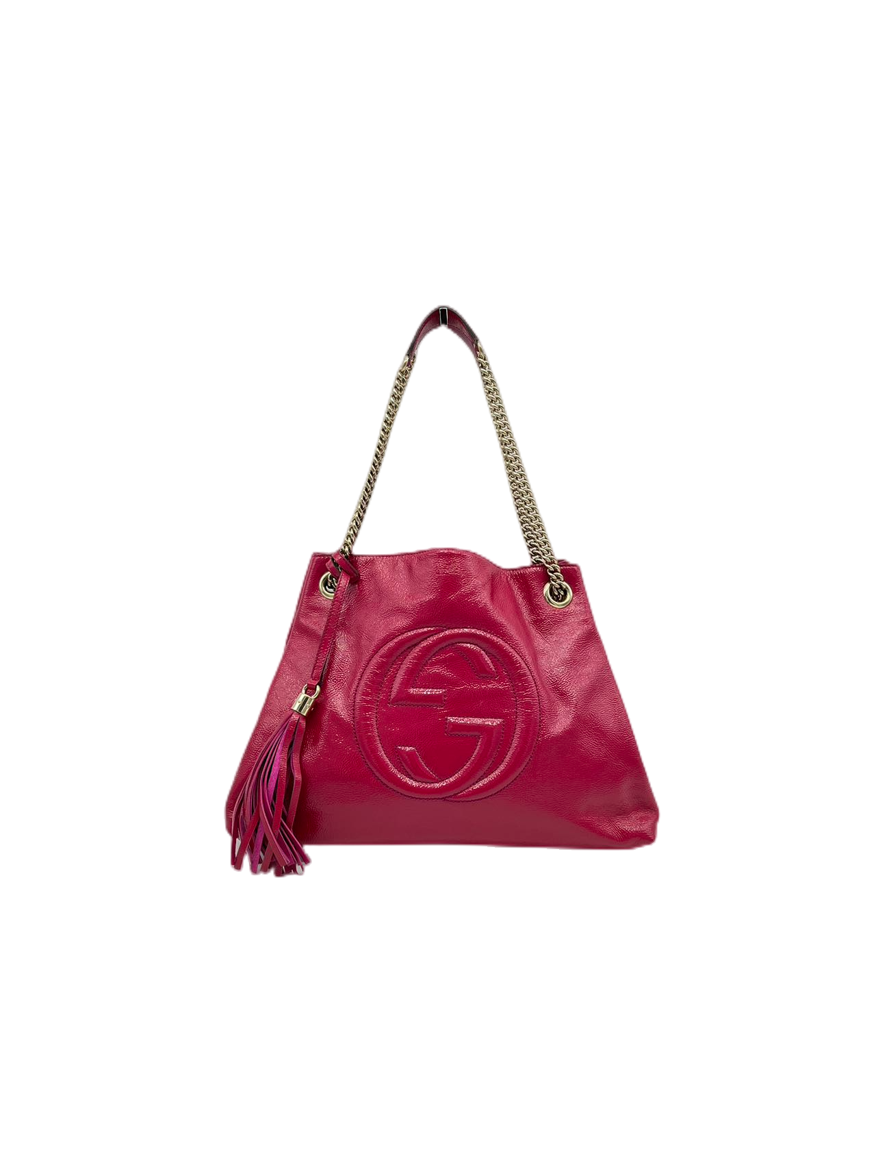 Preloved Gucci GG Logo Patent Leather Soho Chain Shoulder Bag