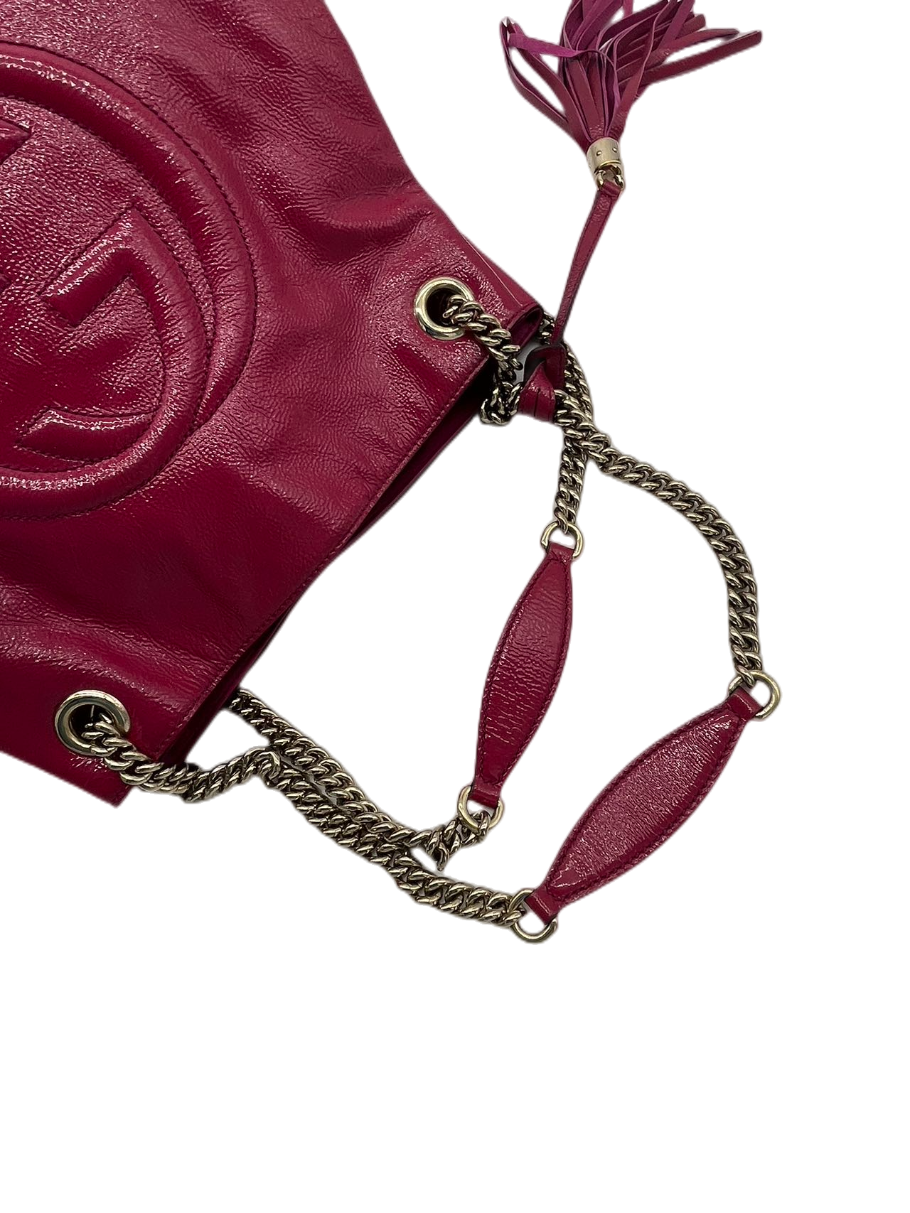 Preloved Gucci GG Logo Patent Leather Soho Chain Shoulder Bag