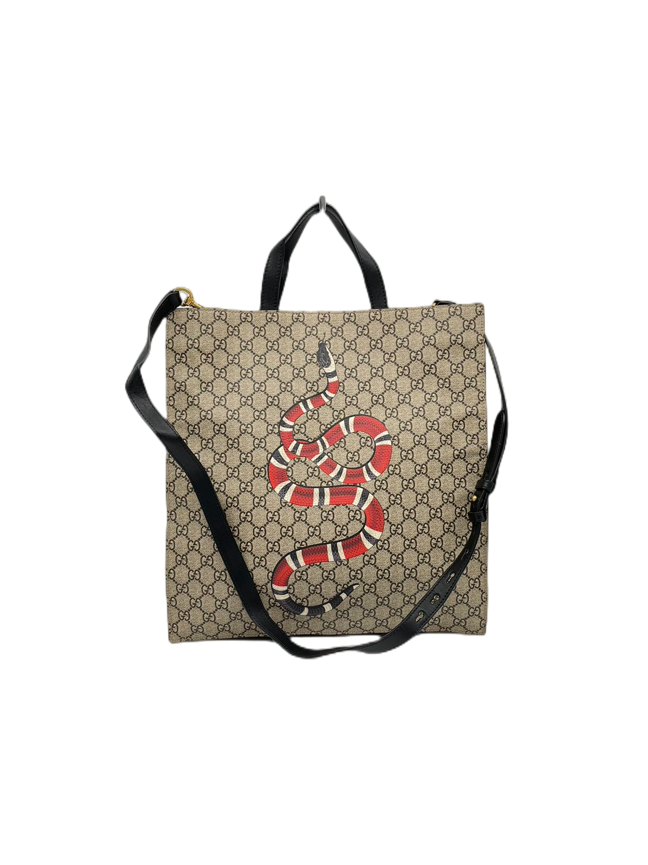 Preloved Gucci GG Logo Supreme Snake Logo Shoulder Bag Totes