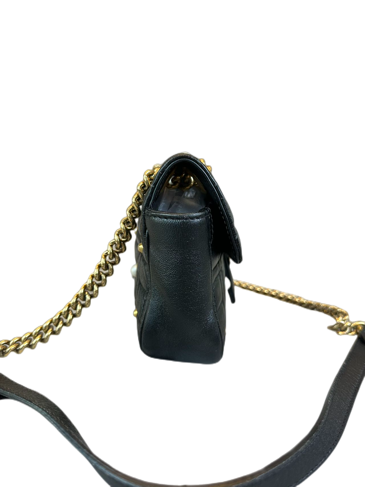 Preloved Gucci GG Logo Black Small Marmont Shoulder Bag