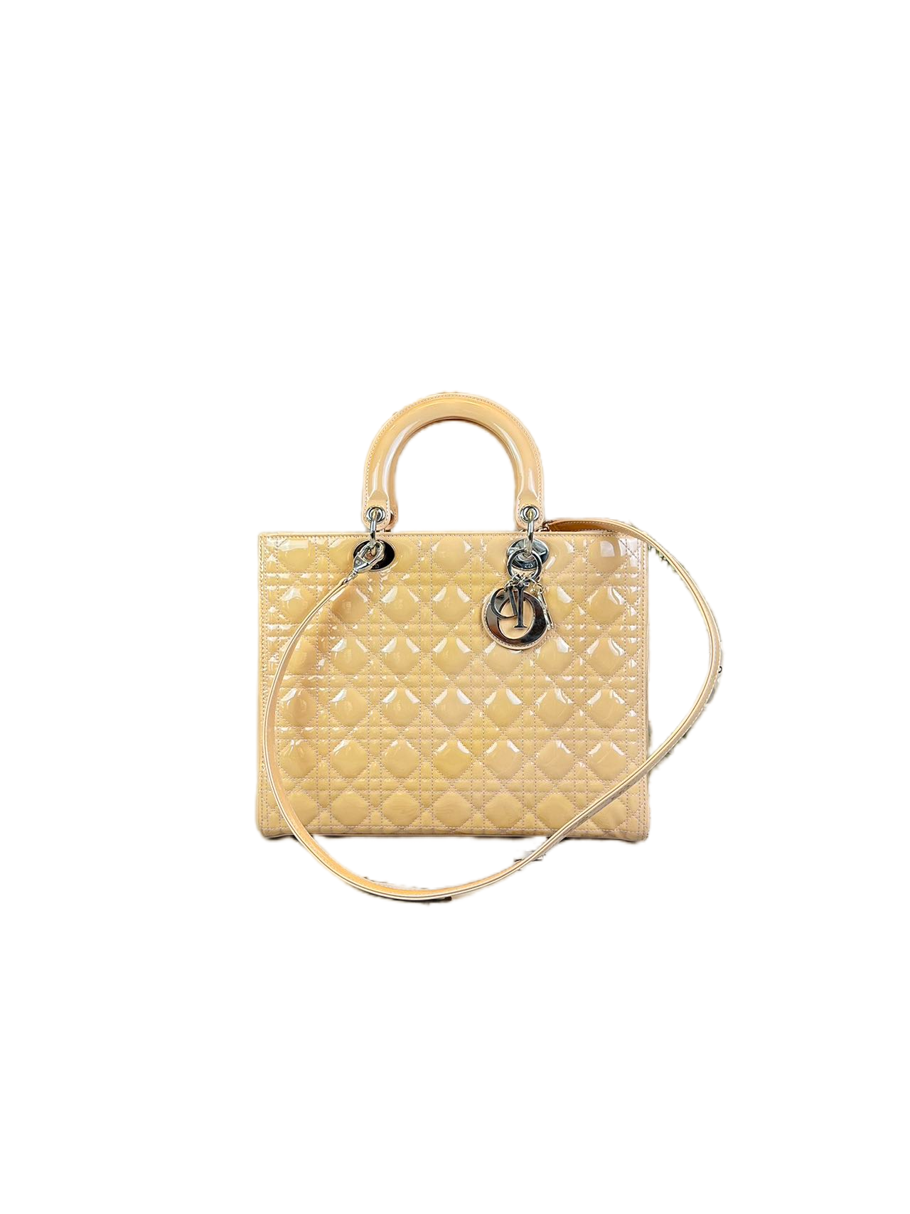 Preloved Christian Dior Patent Leather Large Lady Dior Shoulder Bag