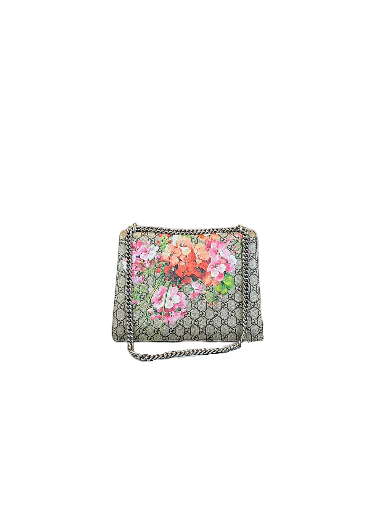 Preloved Gucci GG Logo Supreme Blooms Large Dionysus Shoulder Bag