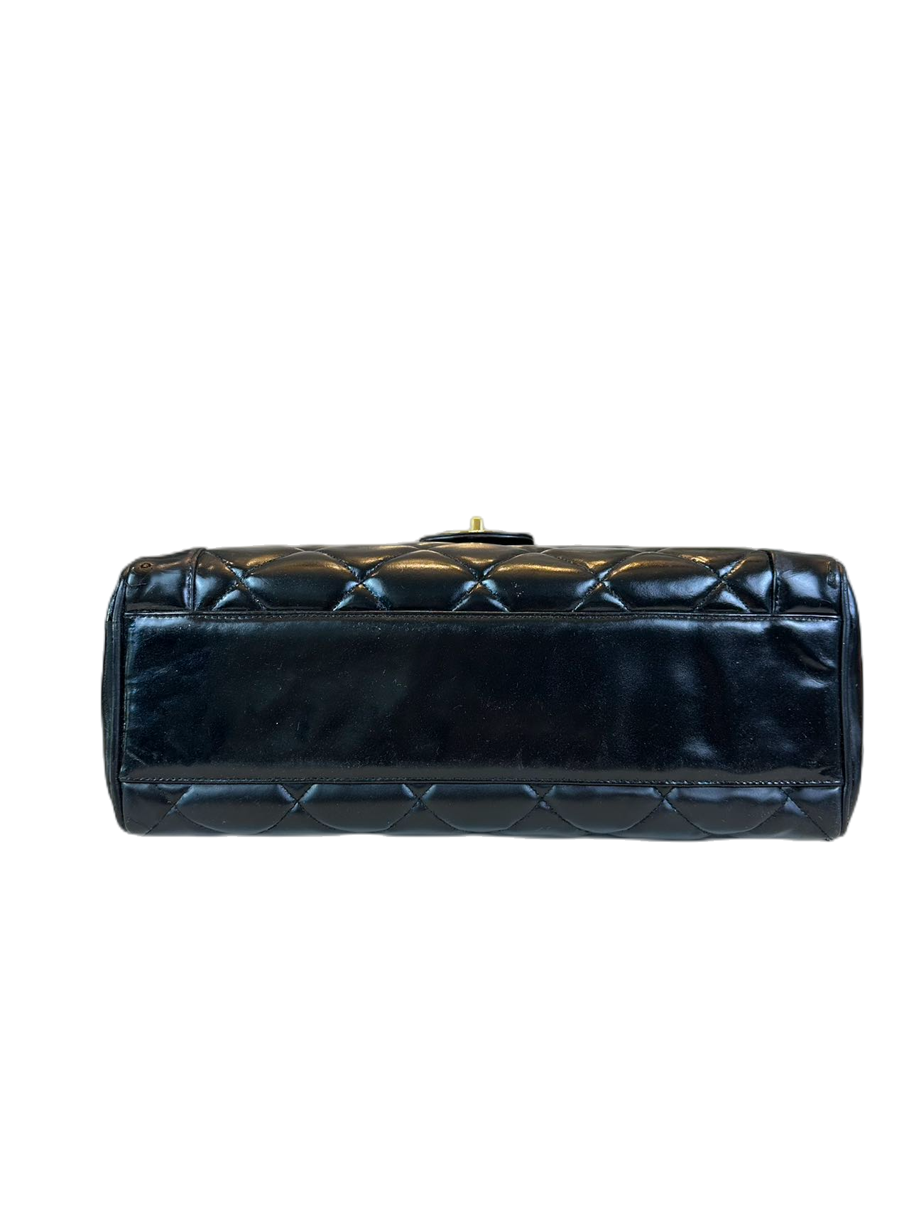 Preloved Chanel Black Leather Vintage Handbag Satchel