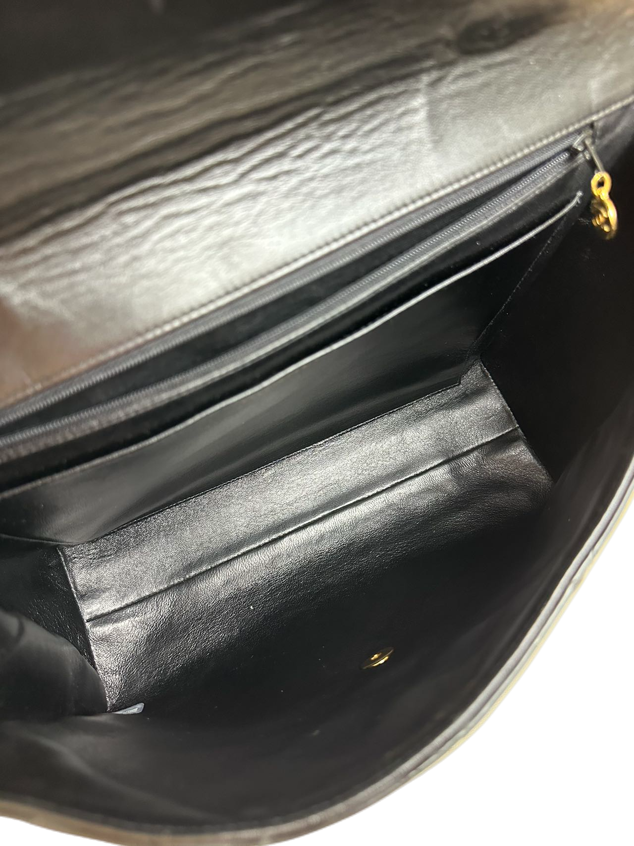 Preloved Chanel Black Leather Vintage Handbag Satchel