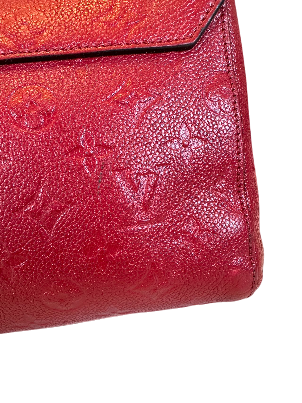 Preloved Louis Vuitton Monogram Red Leather Chain Shoulder Bag