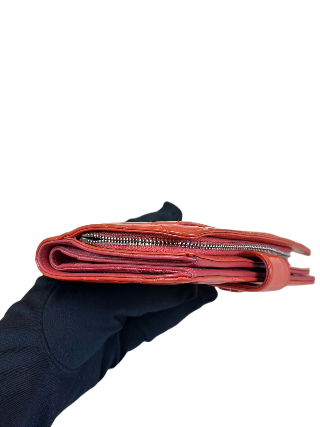 Preloved Chanel Orange Patent Leather Wallet