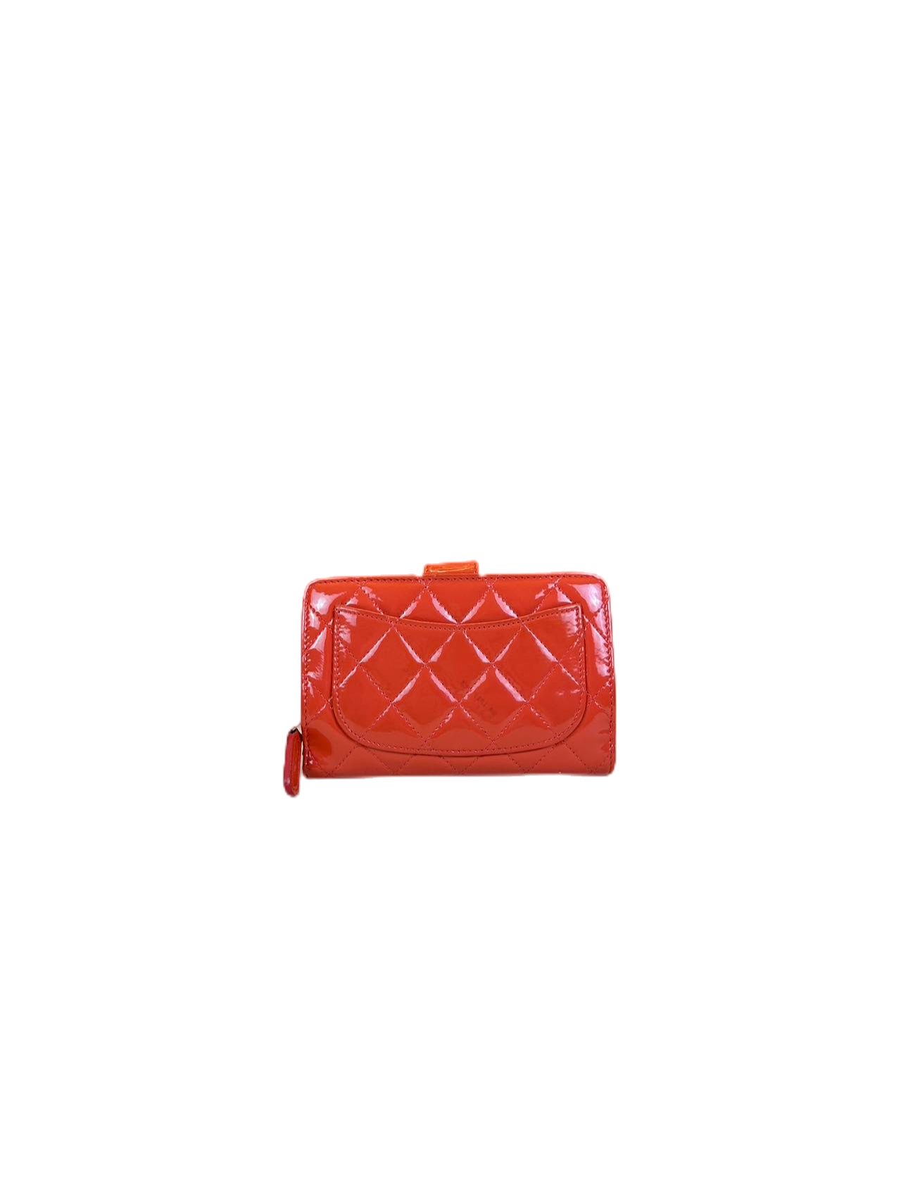 Preloved Chanel Orange Patent Leather Wallet
