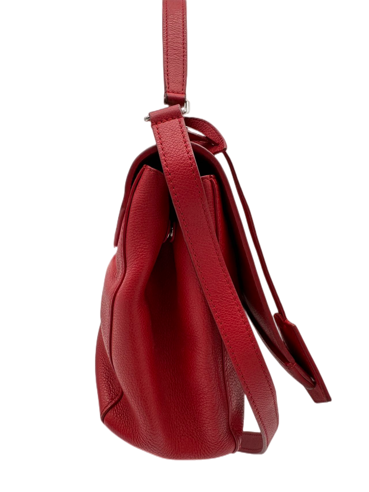 Preloved Louis Vuitton Red Leather Lockme Shoulder Bag Crossbody