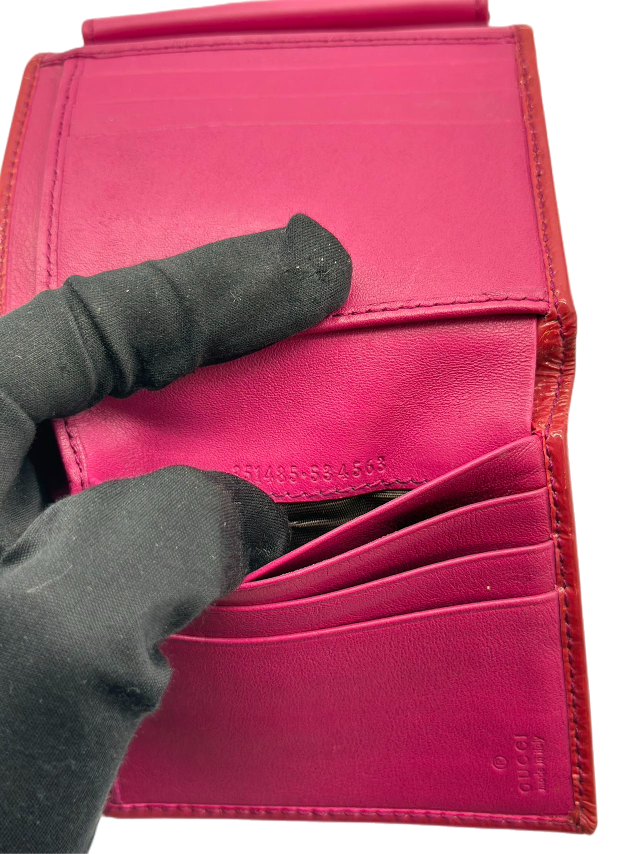 Preloved Gucci GG Logo pink soho Patent leather Wallet