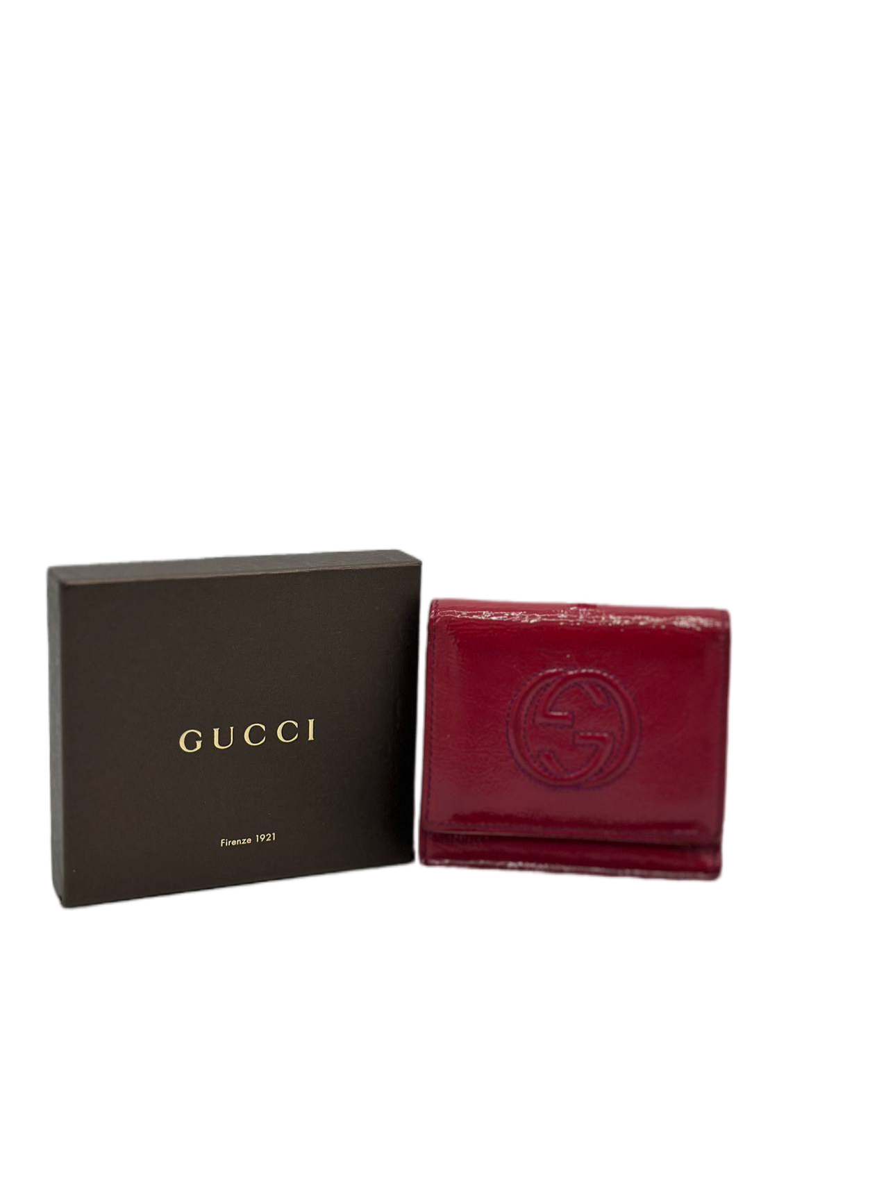 Preloved Gucci GG Logo pink soho Patent leather Wallet