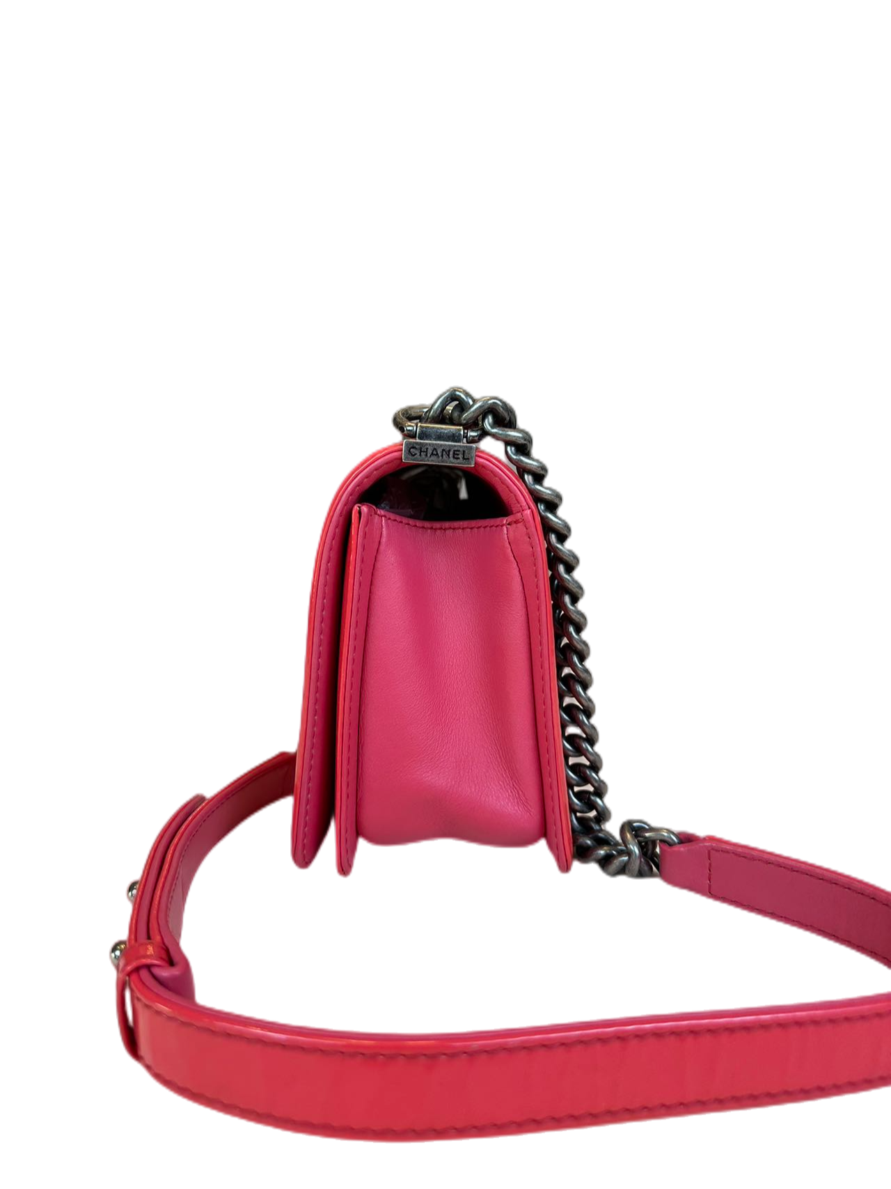 Preloved Chanel Patent Leather Boy Bag Crossbody Shoulder Bag