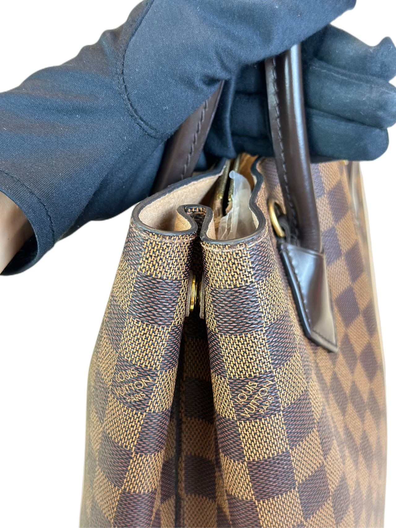 Preloved Louis Vuitton Damier Ebene Kensington Satchel handbag
