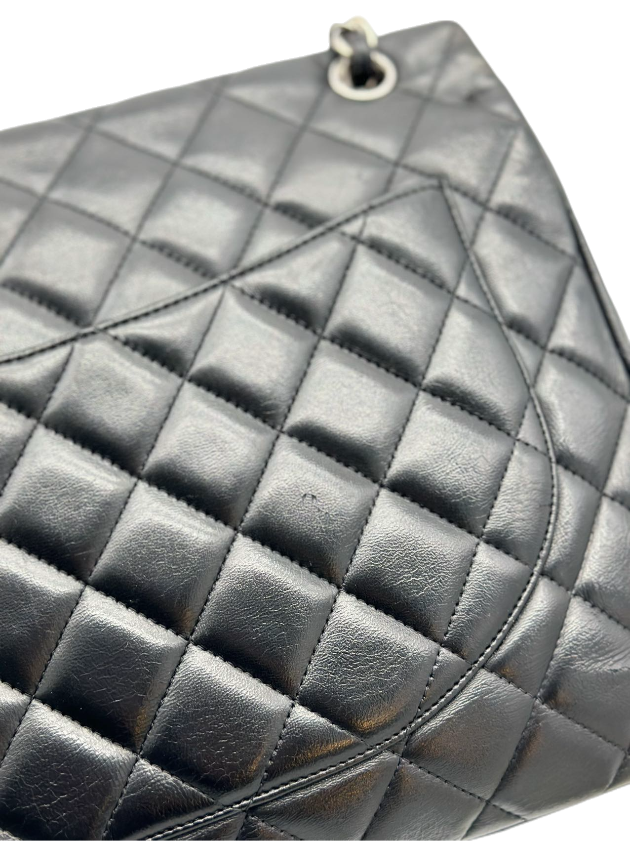Preloved Chanel Black Lambskin Classic Flap Maxi Shoulder Bag