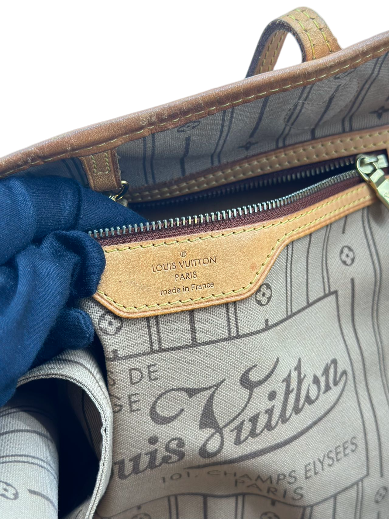 Preloved Louis Vuitton Damier Azur Galliera GMTotes Shoulder Bag