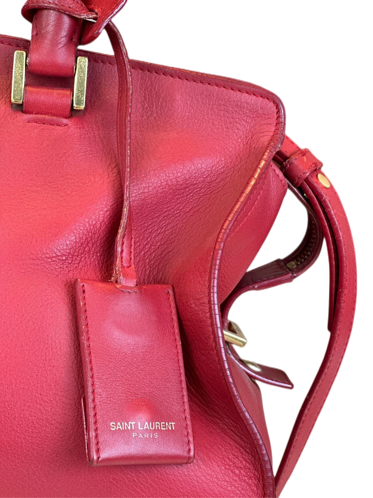 Preloved Saint Laurent Y Logo Chyc Red Leather Shoulder Bag