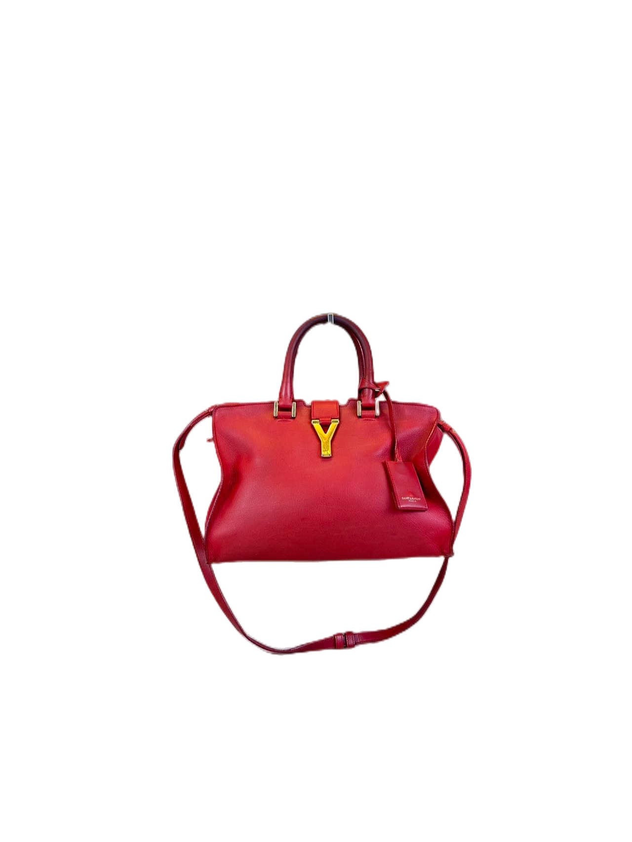 Preloved Saint Laurent Y Logo Chyc Red Leather Shoulder Bag