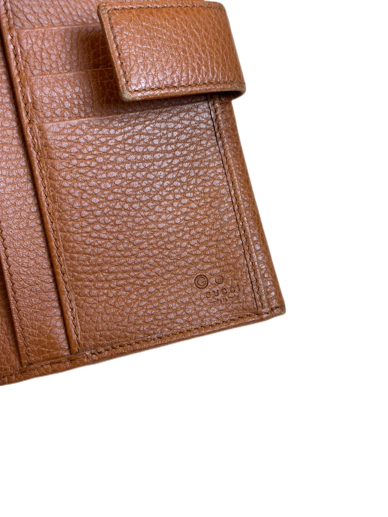 Preloved Gucci GG Logo Brown Leather Wallet