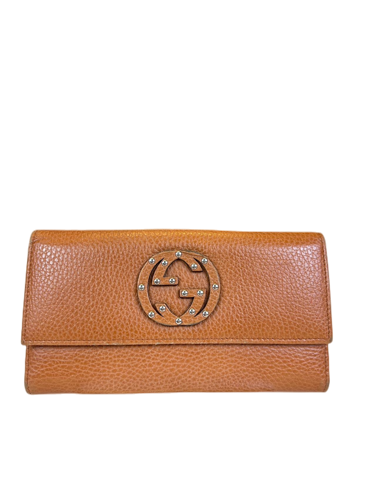 Preloved Gucci GG Logo Brown Leather Wallet