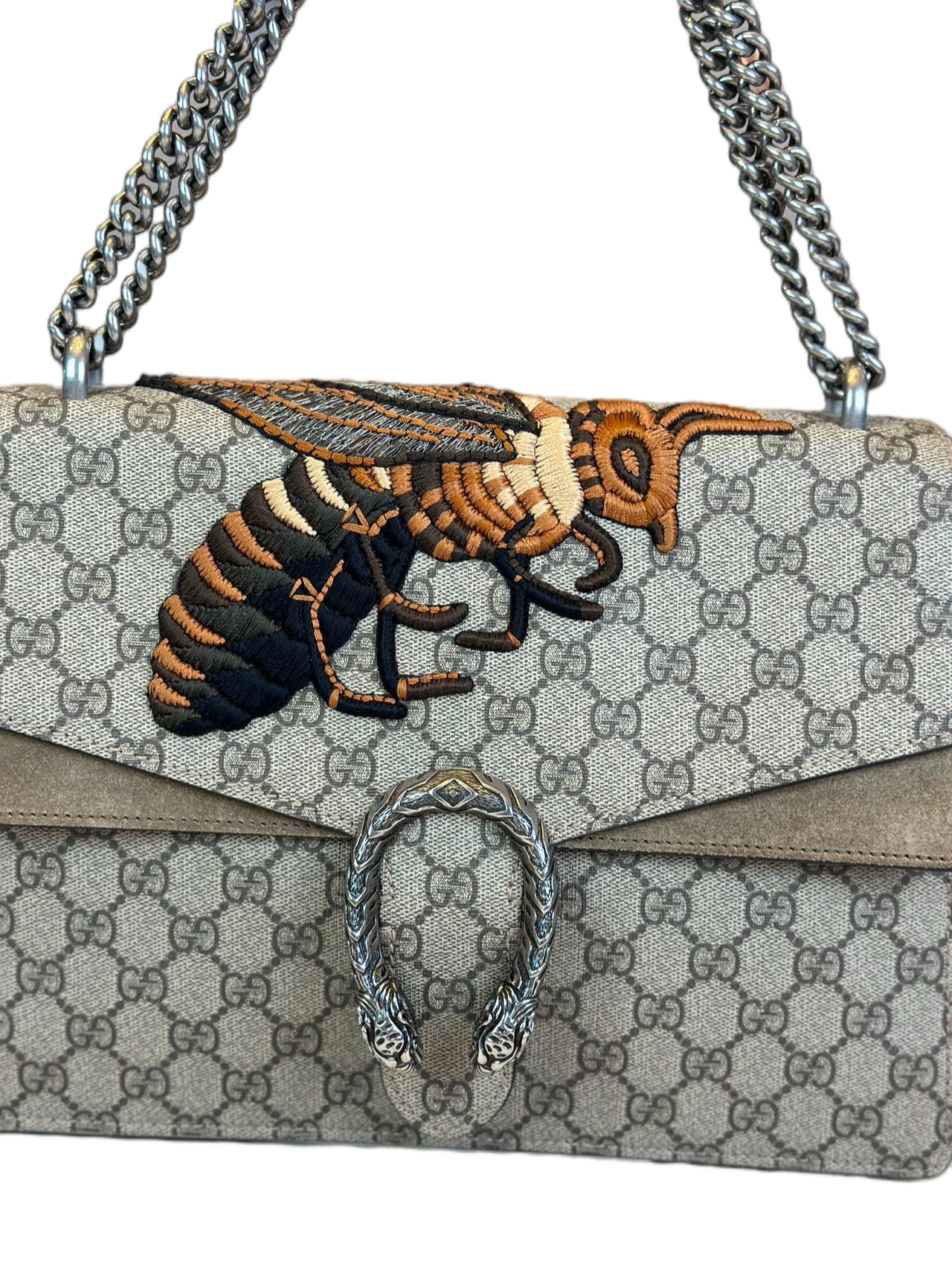 Preloved Gucci GG Logo Bees Large Dionysus Shoulder Bag