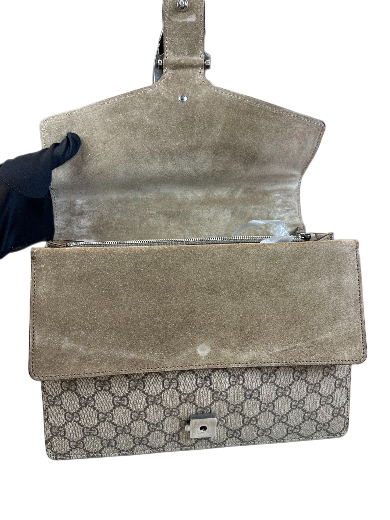 Preloved Gucci GG Logo Bees Large Dionysus Shoulder Bag