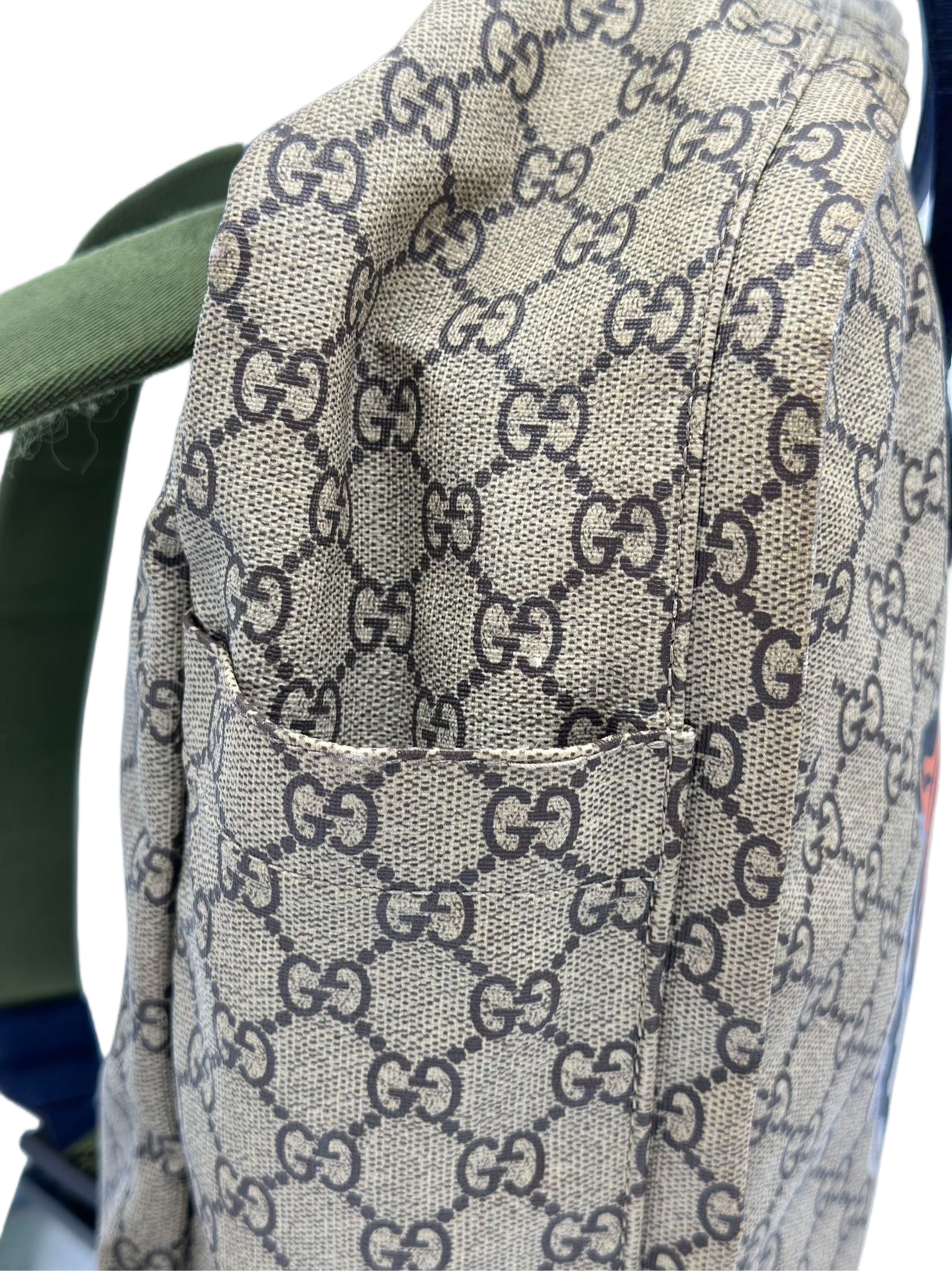 Preloved Gucci GG Logo Printed Tiger Head Backpack