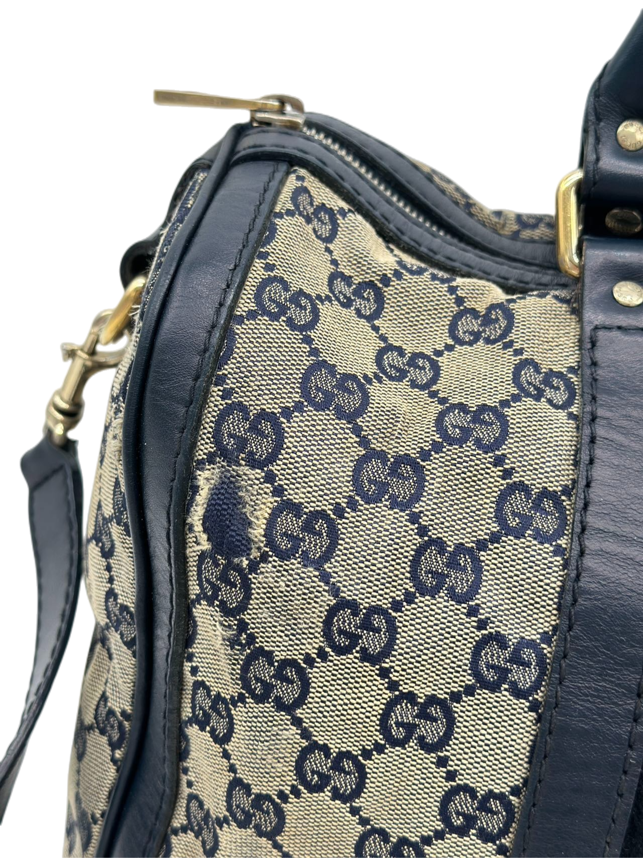 Preloved Gucci GG Logo Supreme Boston Bag Crossbody