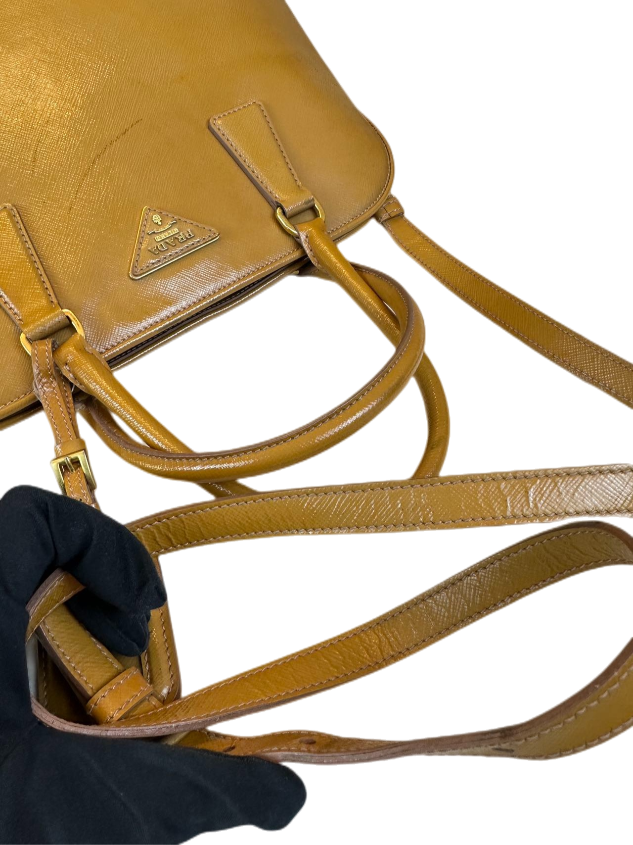 Preloved Prada Patent Leather Shoulder Bag Crossbody