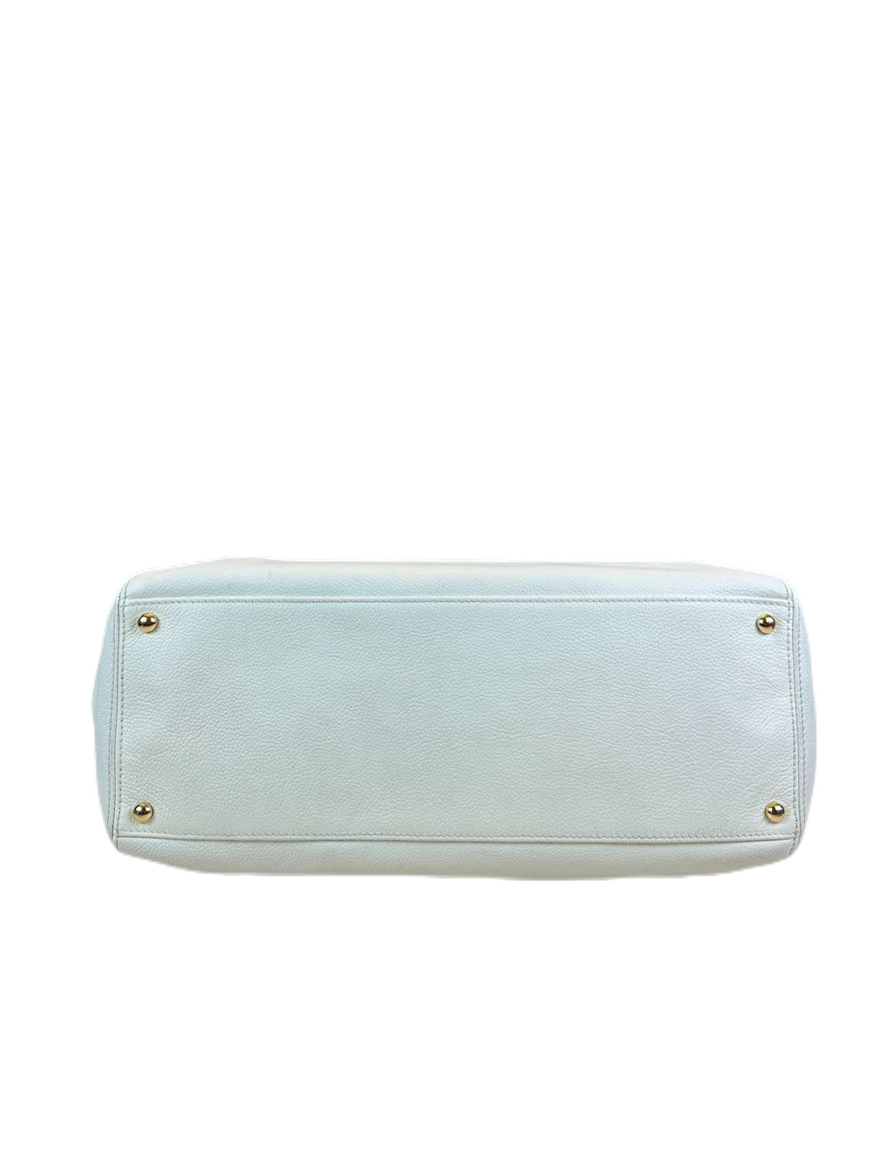 Preloved Chanel Vintage White Leather Handbag Satchel