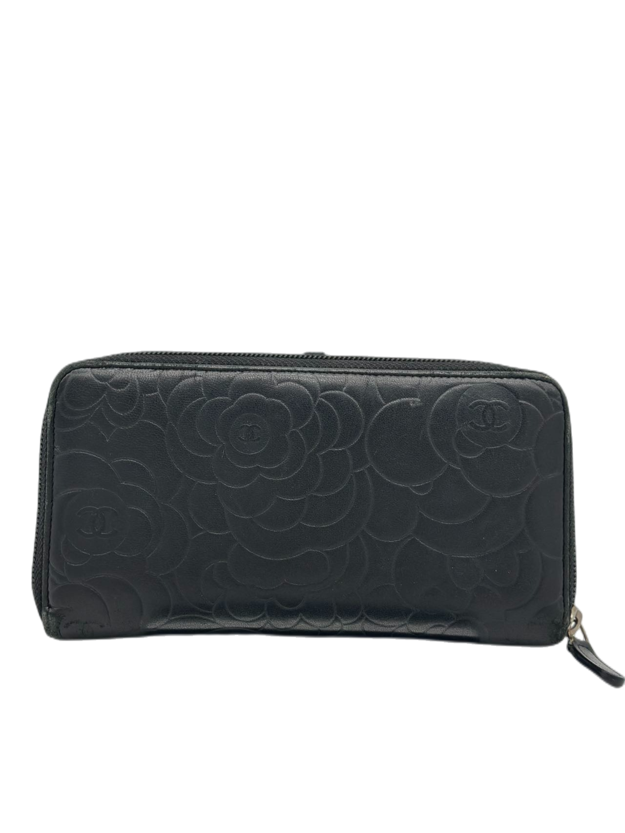 Preloved Chanel Black Leather C Logo Wallet
