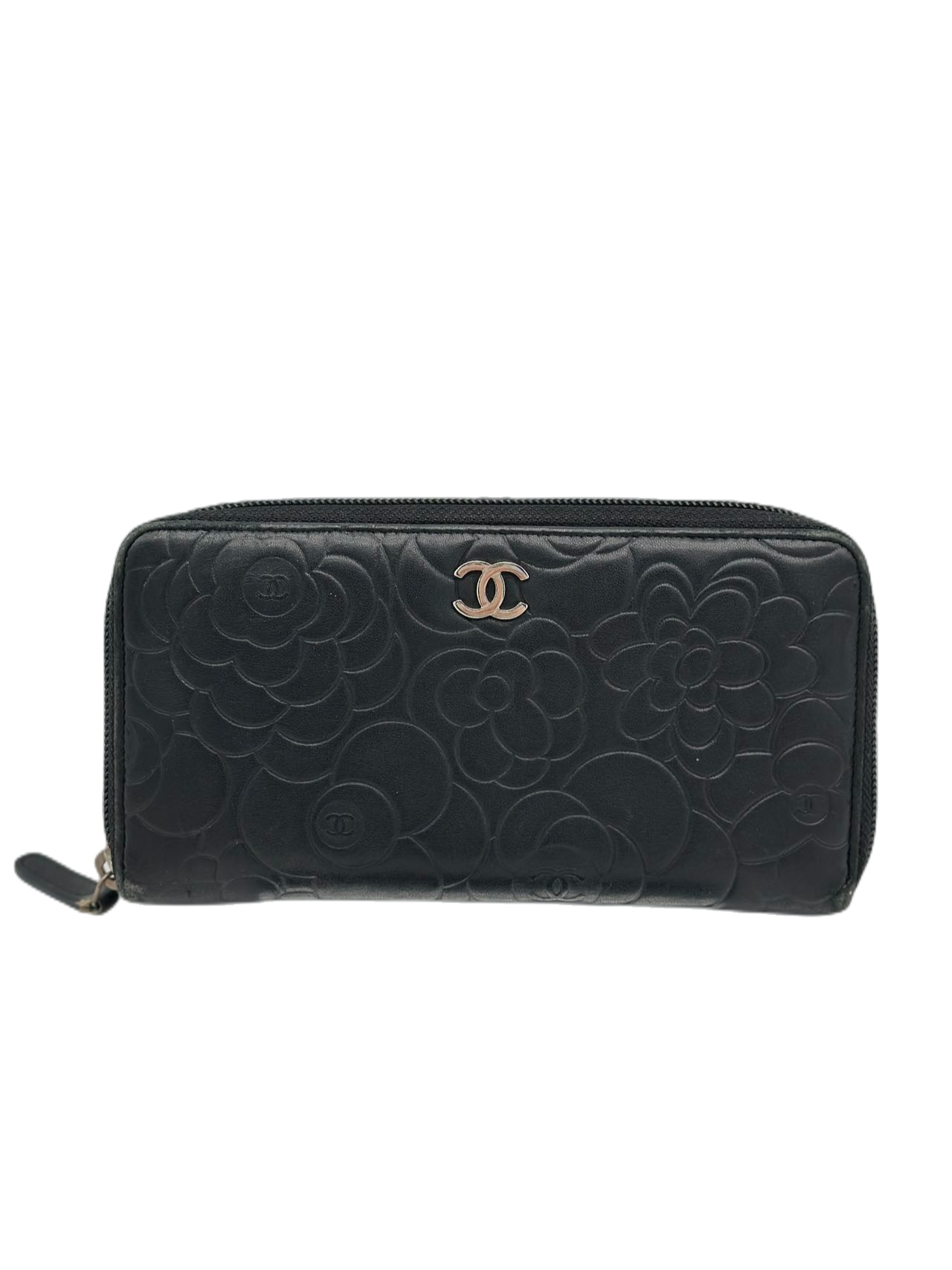 Preloved Chanel Black Leather C Logo Wallet